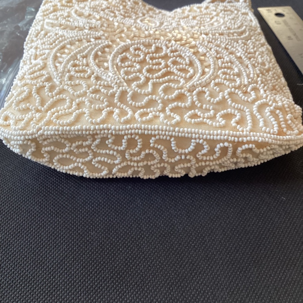 WALBORG Vintage Handmade Seed Beaded Purse Scalloped Edge Belgium - Picture 12 of 12
